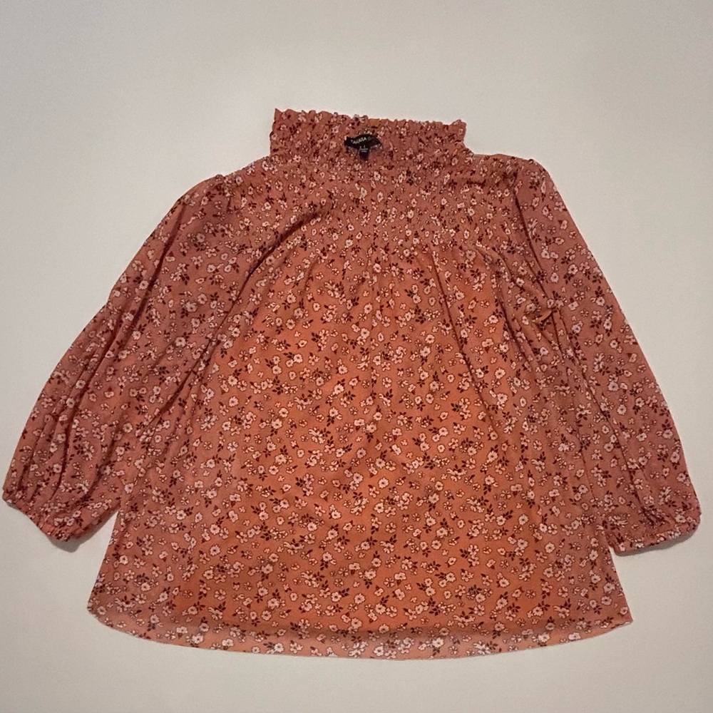 Charming Floral Kids Blouse - Rust
